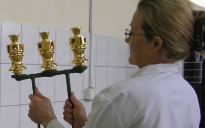 Superficies metálicas de cilindros de una ruleta
